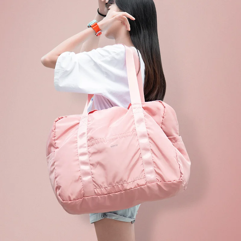 Simple and Portable Folding Bag Women's Summer Large Capacity Leisure Short Business Trip Travel Portable Luggage Bag Can Cover