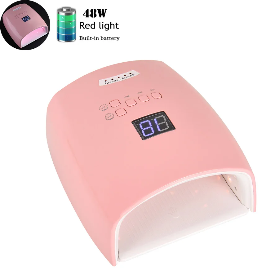

Rechargeable Nail Lamp Red Light Wireless Gel Polish Dryer UV Light for Nails Cordless Nail UV LED Lamp