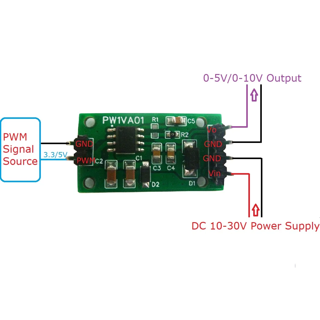 2 шт. модуль DAC PWM до 0-5 В/0-10 В преобразователь частоты в напряжение для умного дома