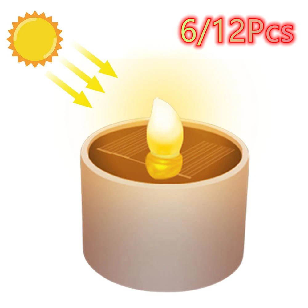 

Садовая Бытовая светодиодная Свадебная свеча без огня для вечеринки, дня рождения, 6/12 шт. декоративных свечей