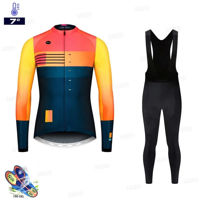 

2021 Pro Team spring and fall Long Sleeve Cycling Jersey Set Bib Pants Clothing MTB Bike Jersey Uniform Men Clothes