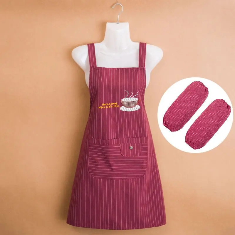 

Slim Strap Apron Kitchen Household Cooking Fashion Antifouling Breathable Overcoat Barber Shop Flower Shop Nail Work Clothes