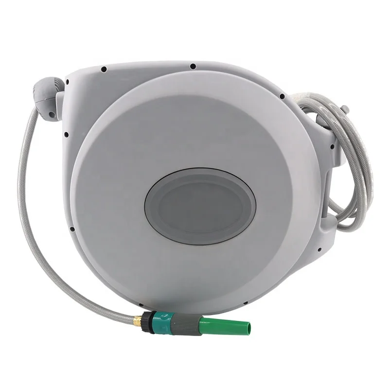 

High Pressure Wash Car Portable Auto Rewind Retractable Any Length Lock Wall Mount Garden Air Hose Reel