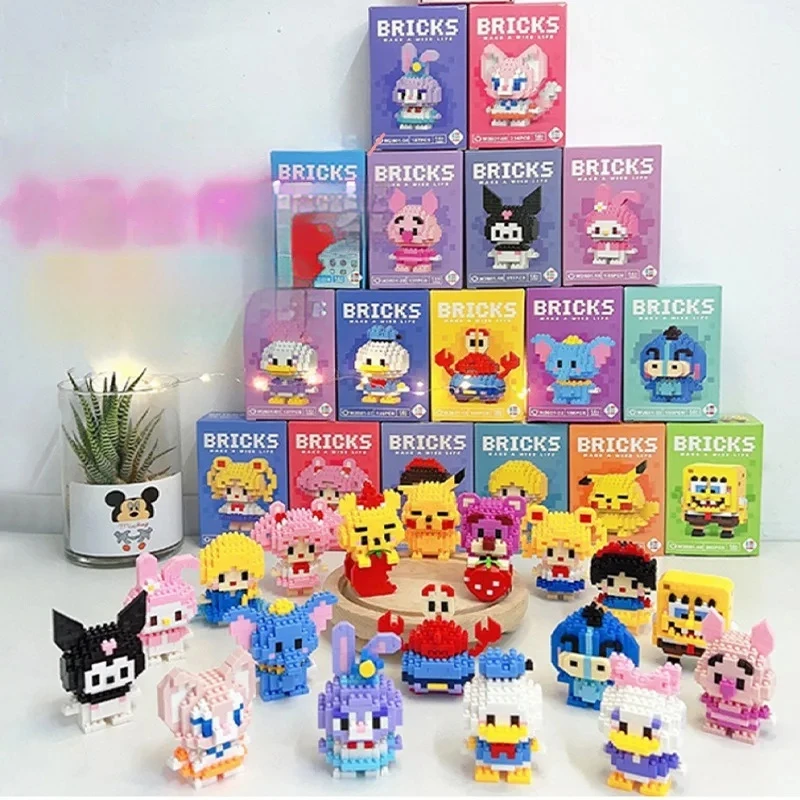 Sanrio миниатюрные милые Мультяшные строительные блоки игрушка Мелодия куроми