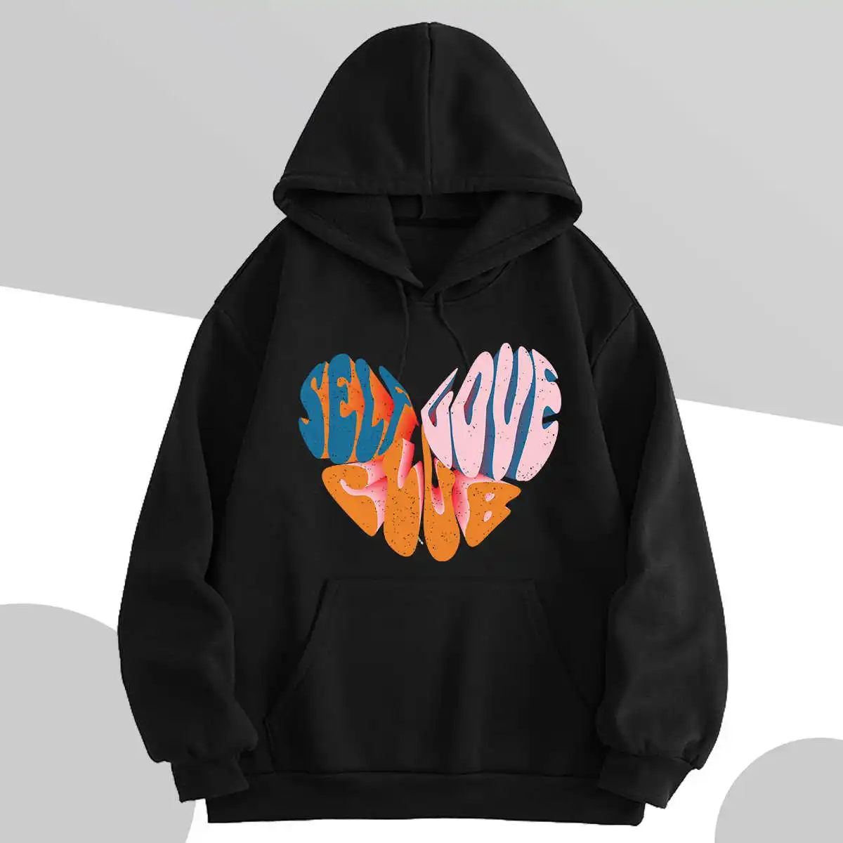 

Autumn/Winter2023 New Fashion Long Sleeve Printed Hoodies Front Pocket Inside Fleece Pullover Sweater Sweatshirts Hip Hop Unisex