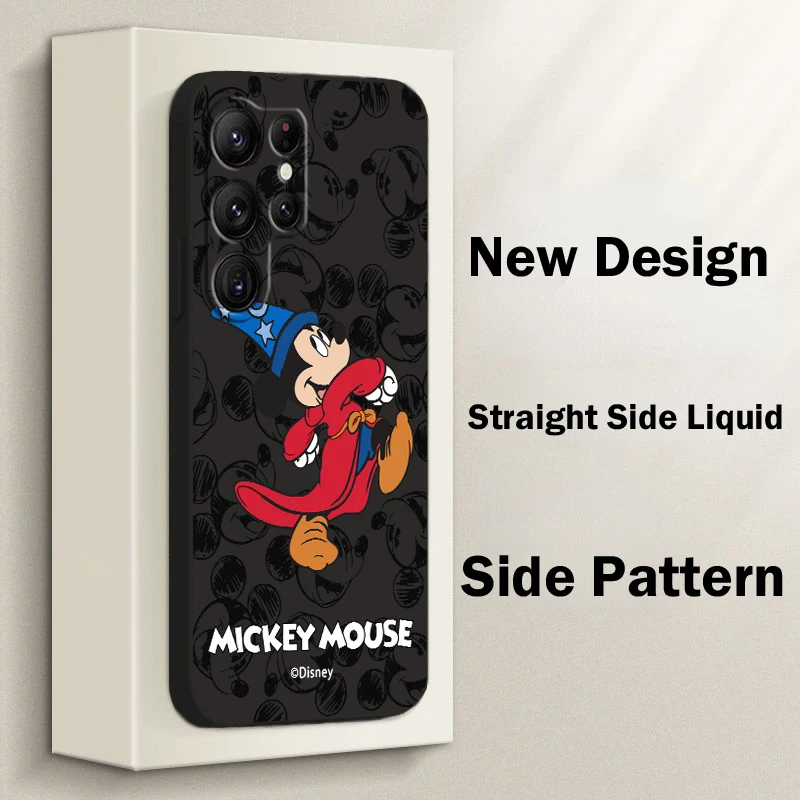 

Disney Mickey Mouse For Samsung S23 S22 S21 Ultra S20 FE S10 S9 Plus Lite 5G Liquid Rope Phone Case Cover