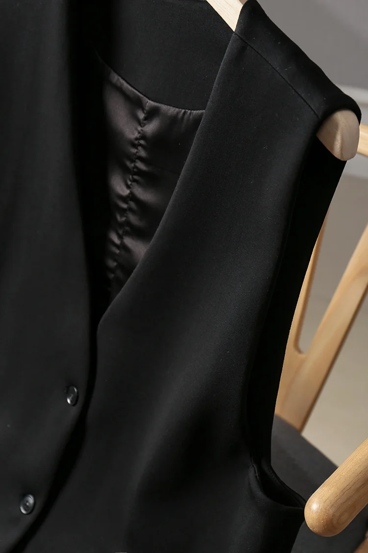 Ozhouzhan осенняя одежда новый женский темпераментный черный жилет универсальный