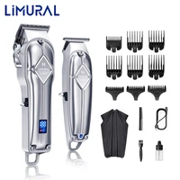 2022 limural electric hair clipper wireless hair cutting kit beard trimmer led display replacement blade trimmer clipper for men