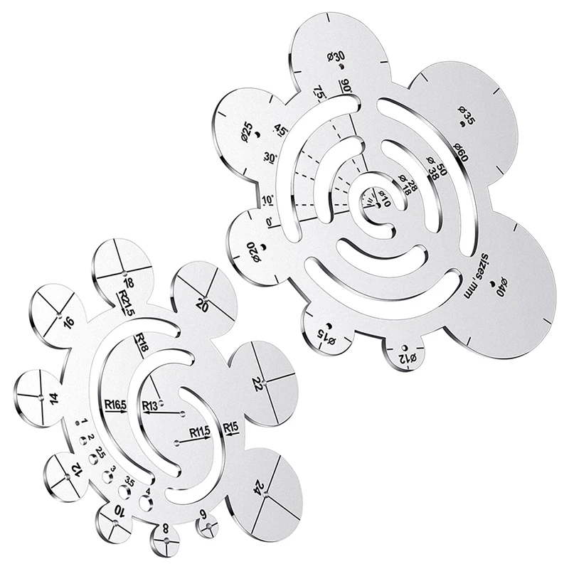 

Set Of 2 Round Leather Cutting Tools Metal Corner Cutting Ruler Circle Ruler Circle Leather Punch Leather Templates