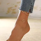 Браслет на лодыжку женский геометрический, большая круглая ножная сорочка, летняя пляжная цепочка без щиколотки браслет под сандалии