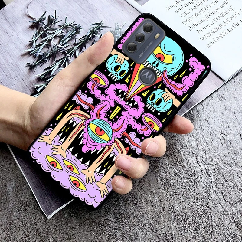 Чехол для телефона психоделический Trippy Motorola Moto One E7 power E7Plus E6S E20 E40 Power Edge 20 Fusion Lite Pro