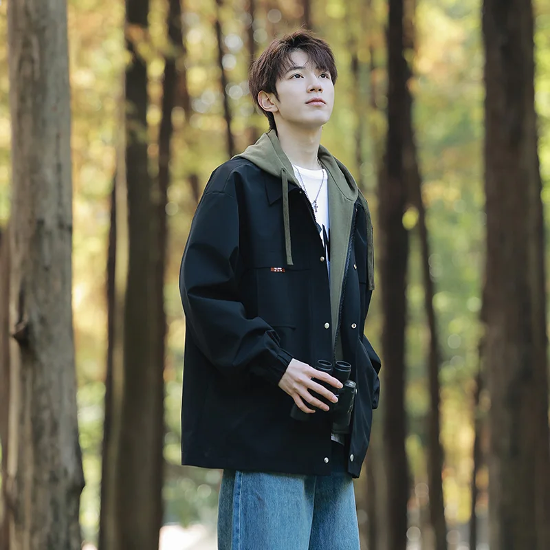 Куртка мужская легкая с капюшоном дышащая мягкая верхняя одежда тонкая