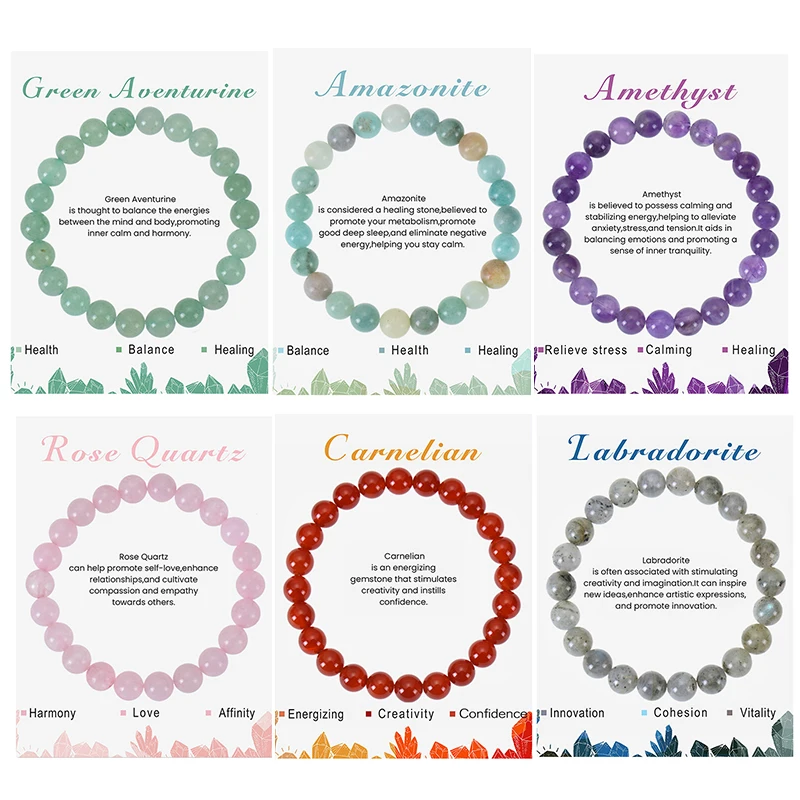 Лечебные браслеты из хрустальных камней для женщин и мужчин полудрагоценных