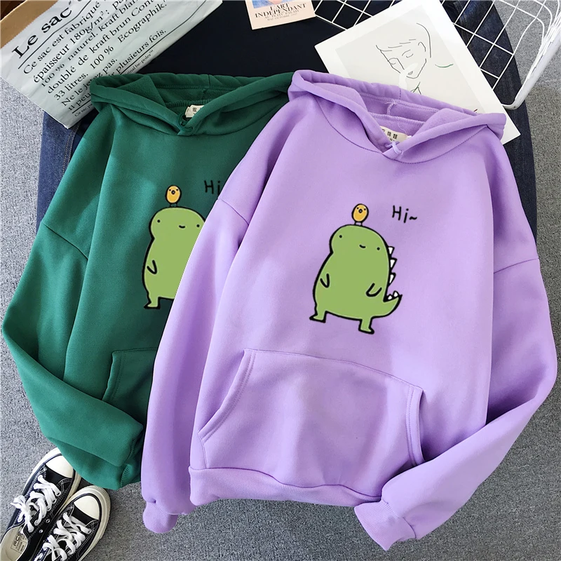 

Super cute printed pattern hoodie 2022 kawaii oversized women's solid color long-sleeved sweater