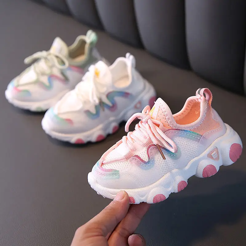

Kids Sports Shoes Fashion Breathable Mesh Baby Girl Shoes For Toddler Soft Sole Non-Slip Casual Sneakers Zapatillas Flats Spring