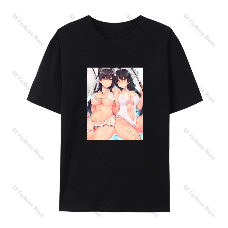 

Сексуальное женское бикини Atago и Takao, чистая футболка с принтом, Мужская футболка в стиле Харадзюку, популярная хипстерская уличная одежда