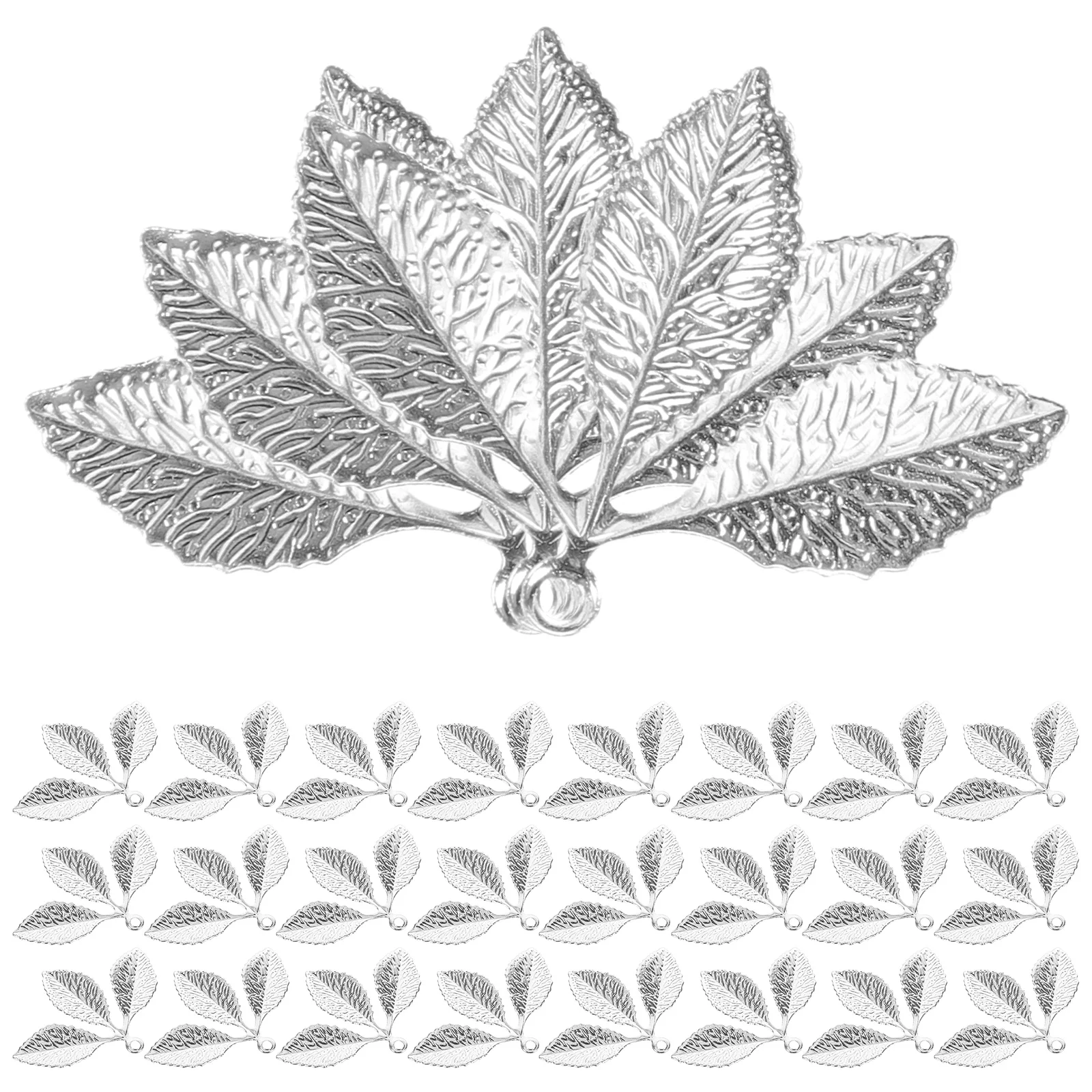 

100pcs Leaf Shaped Charms Hair Stick Charms Jewelry Making Charms Pendant Charms