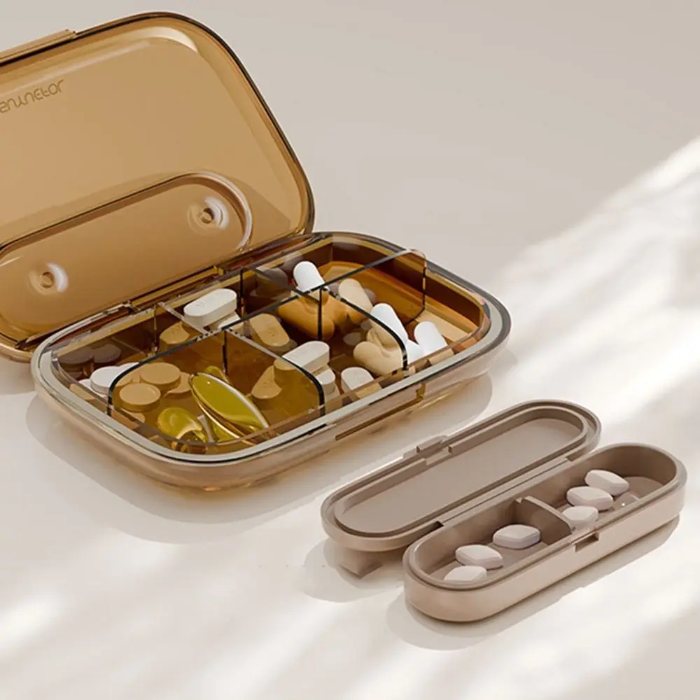 Практичная пластиковая коробка для таблеток с 4/6 сетками герметичная аптечка