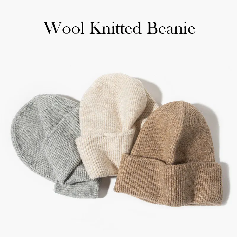 

Fashion Women Winter Knitted Beanie Hats for Ladies Outdoor Keep Warmer Skullies Cap Unisex Casual Solid Colors Gorros Bonnets