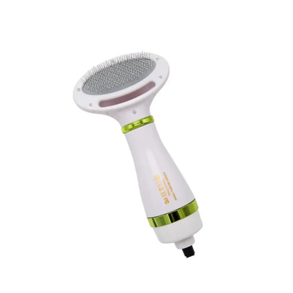 

Pet Hair Dryer 2 in 1 Pet Drying Grooming Brush Adjustable Temperature Electric Blower, US Plug, Golden
