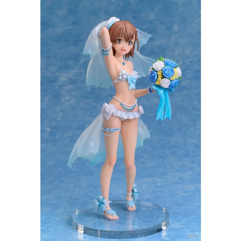 Фото В наличии Оригинальный Toaru Kagaku No Railgun T Bilibili Wedding Swimsuit Ver. Модели аниме-фигурок и сувениров, высота 24,5 см №3