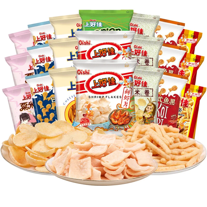 

Shanghaojia Fresh Shrimp Chips 6g*40 Small Package Shrimp Strips Puffed Mixed Multi-flavor