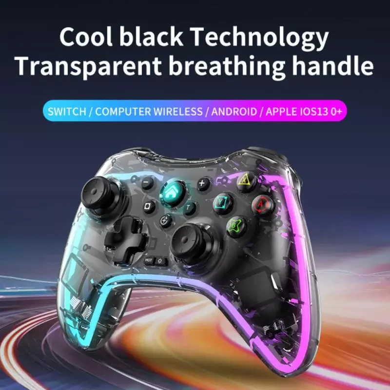 Фото Для, PS3/PS4, Android, IOS MFi/ Arcade, Прозрачный Bluetooth геймпад, портативный контроллер №4