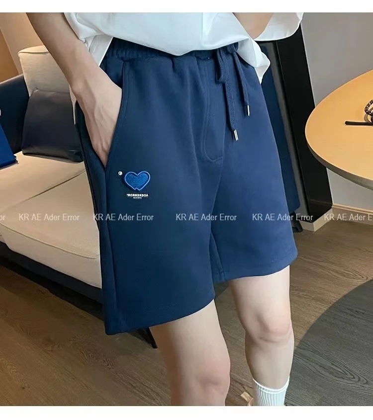 

ADER ERROR high-quality love embroidery casual sports wide-leg shorts men and women couples summer high waist five-point pants
