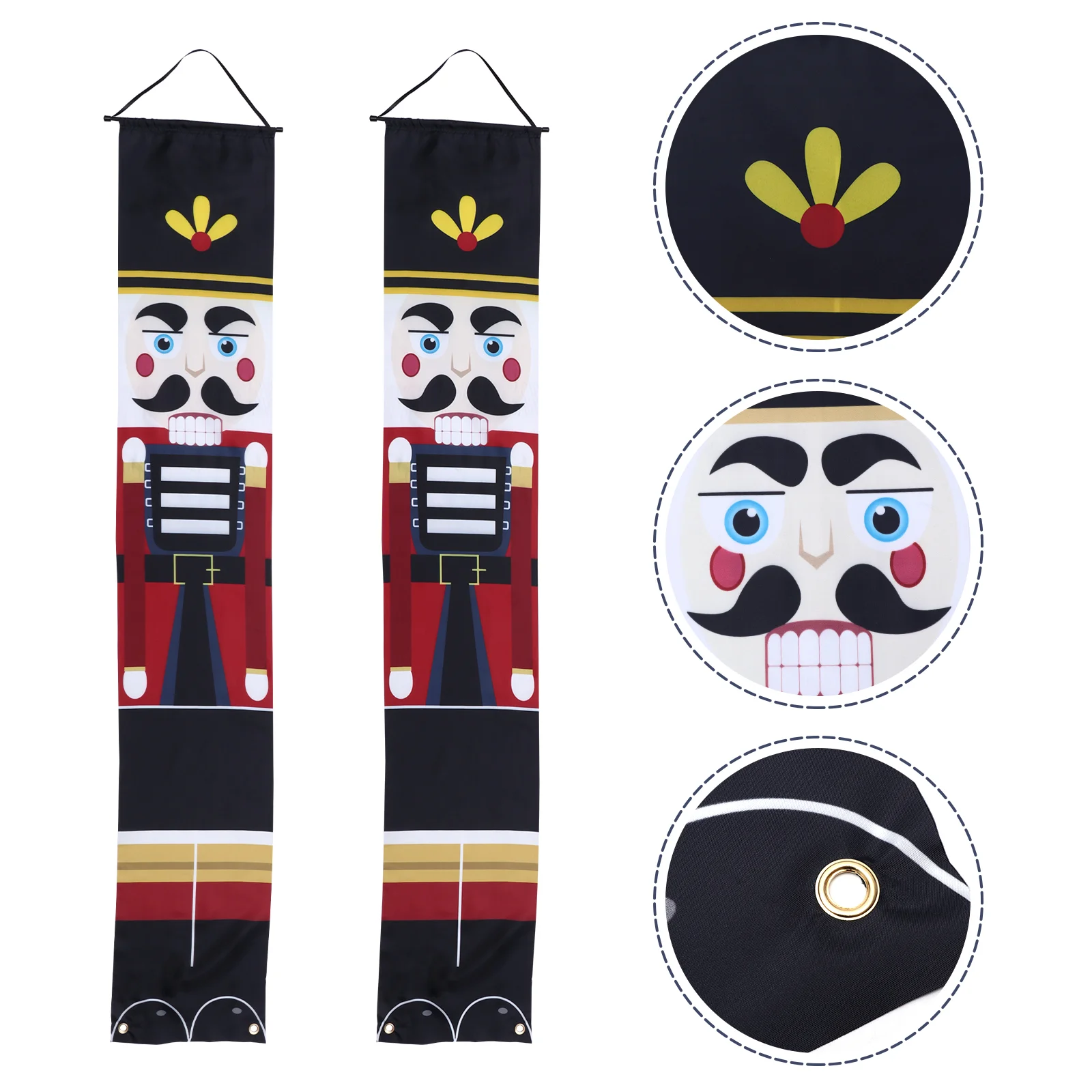 

Christmas Door Banner Couplet Porch Sign Hanging Nutcracker Decor Signs Festival Outdoorflag Front Winter Welcome Soldier