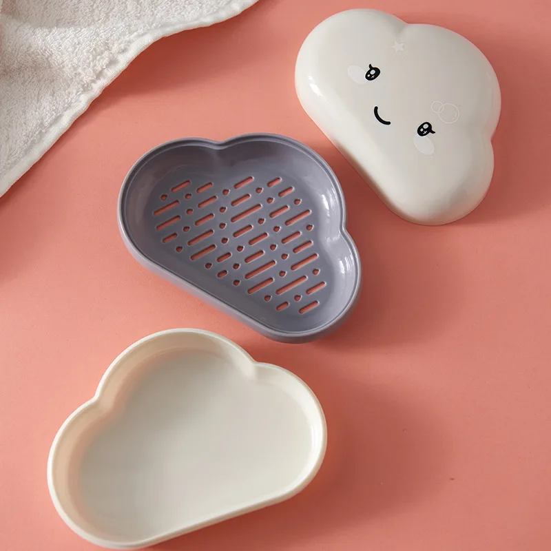 

Bathroom Accessories Portable Travel Soap Rack Bathroom Drain Soap Rack Cute Cartoon Cloud Shape Soap Dishes