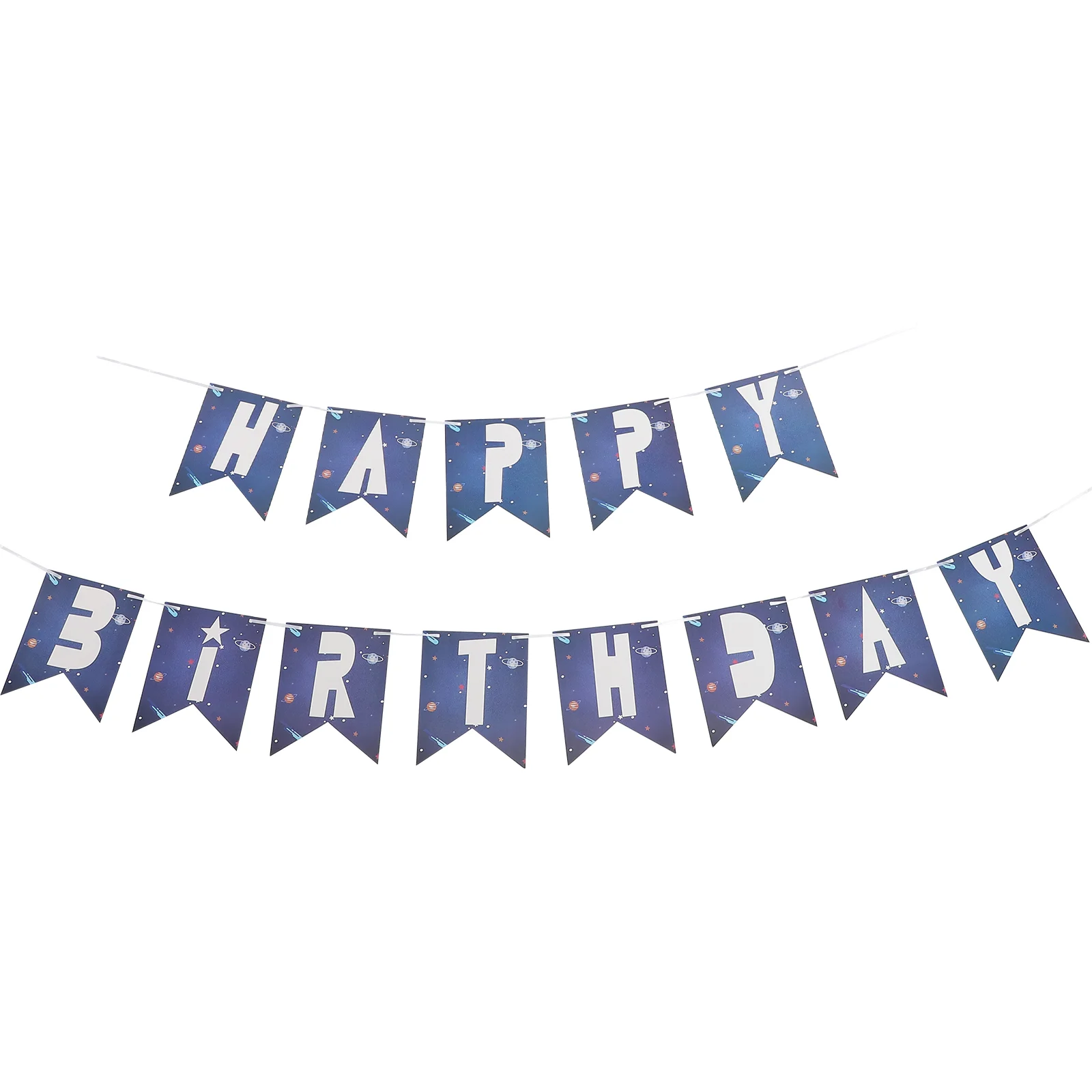 

2pcs Exquisite Decorative Birthday Party Banners Birthday Banner Garlands Birthday Letter Streamers Birthday Flag Decors