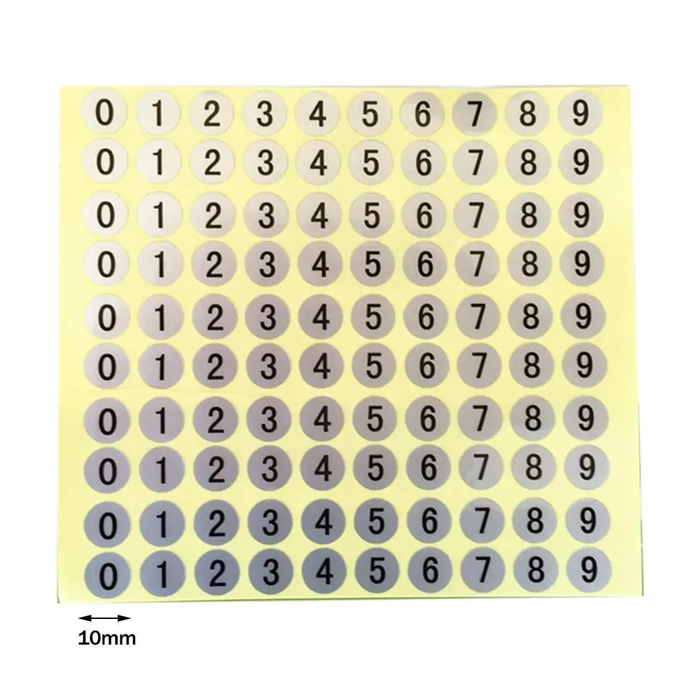 

1pcs 0-9 Digital Code Label Round Waterproof Sticker Label Gel Self-adhesive Calculator Mark Tool Manicure Polishing Replac K0R2