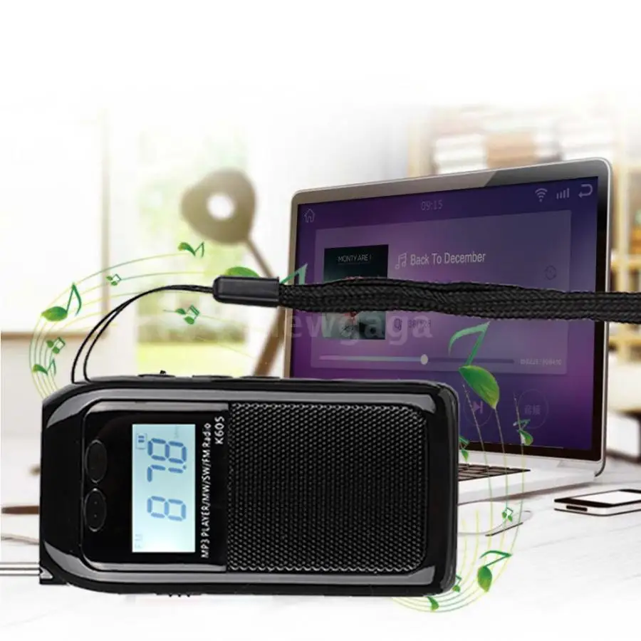 Мини FM-радио карманный FM MW радиоприемник Цифровая настройка стерео MP3