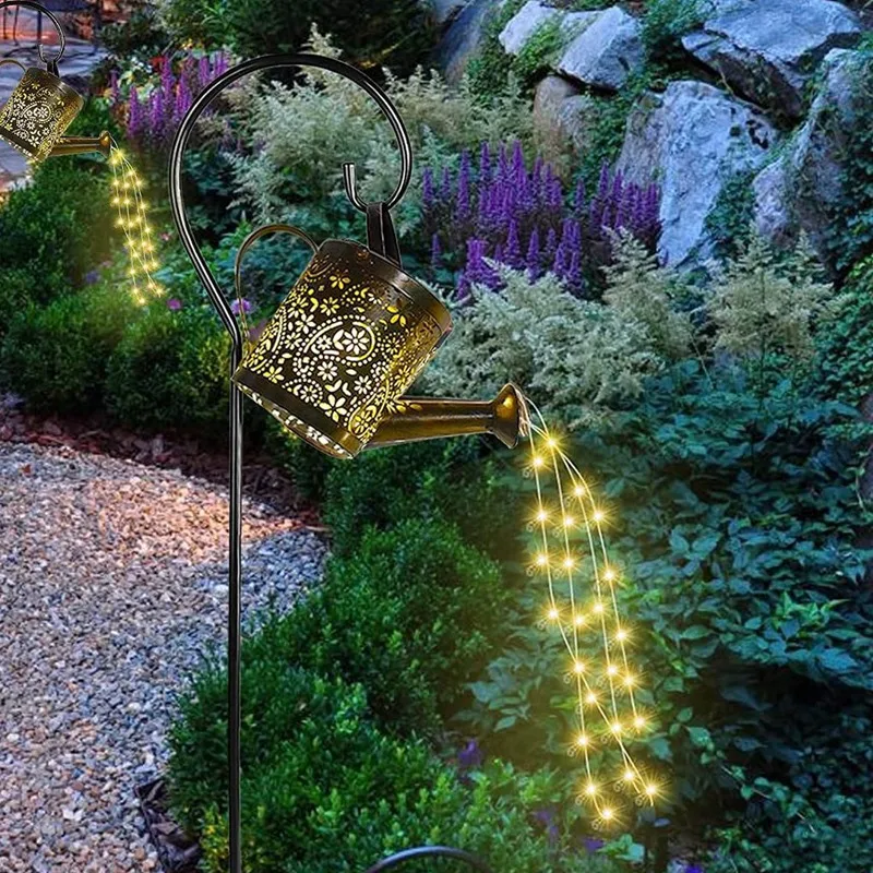 

Watering Can Solar Lights For Outdoor Garden, Star Shower Garden Waterproof 36Pcs LED Highlight Warm White Light