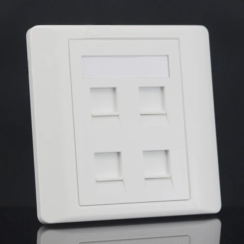 Гнездо rj45 модульный 4 порта cat5e cat6 Keystone белый pc настенная Лицевая панель без инструментов настенная панель 86 мм четыре порта