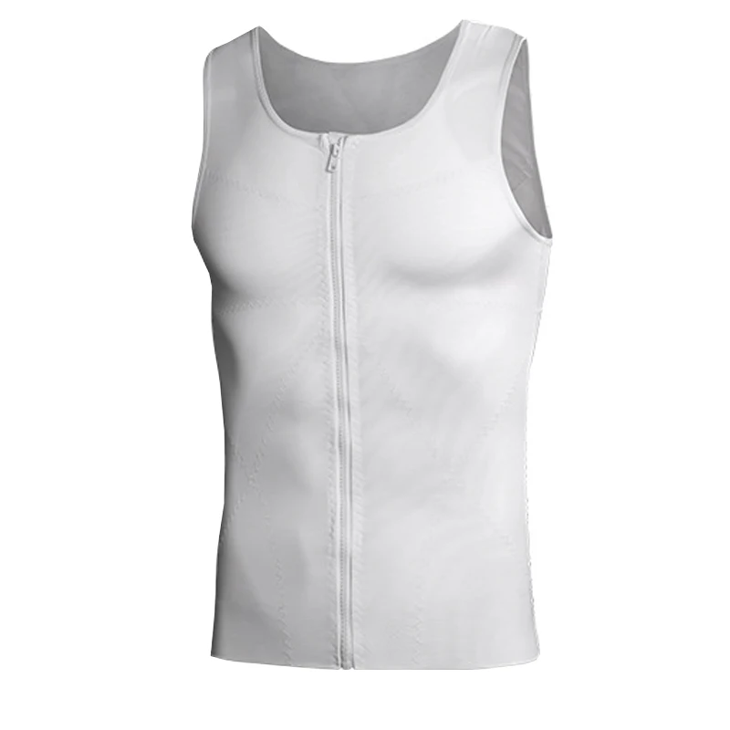 HaleyChan Men Powernet Body Shaper Slimming Vest Chest Compression Shirt Tight Undershirt Fitness Shapewear Corset Waist Trainer
