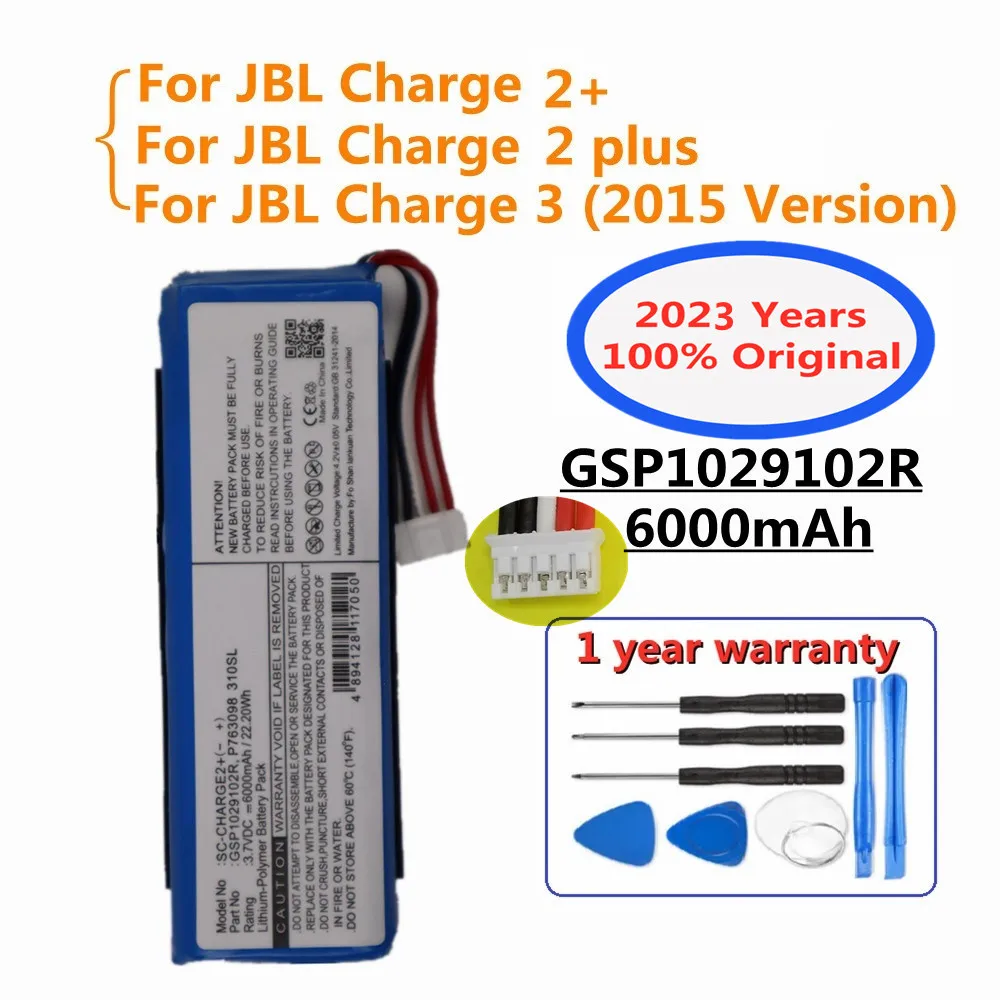 

New Original 6000mAh GSP1029102R Speaker Battery for JBL Charge 2+ Charge 2 Plus Charge 3 2015 Version Player Batteries Bateria