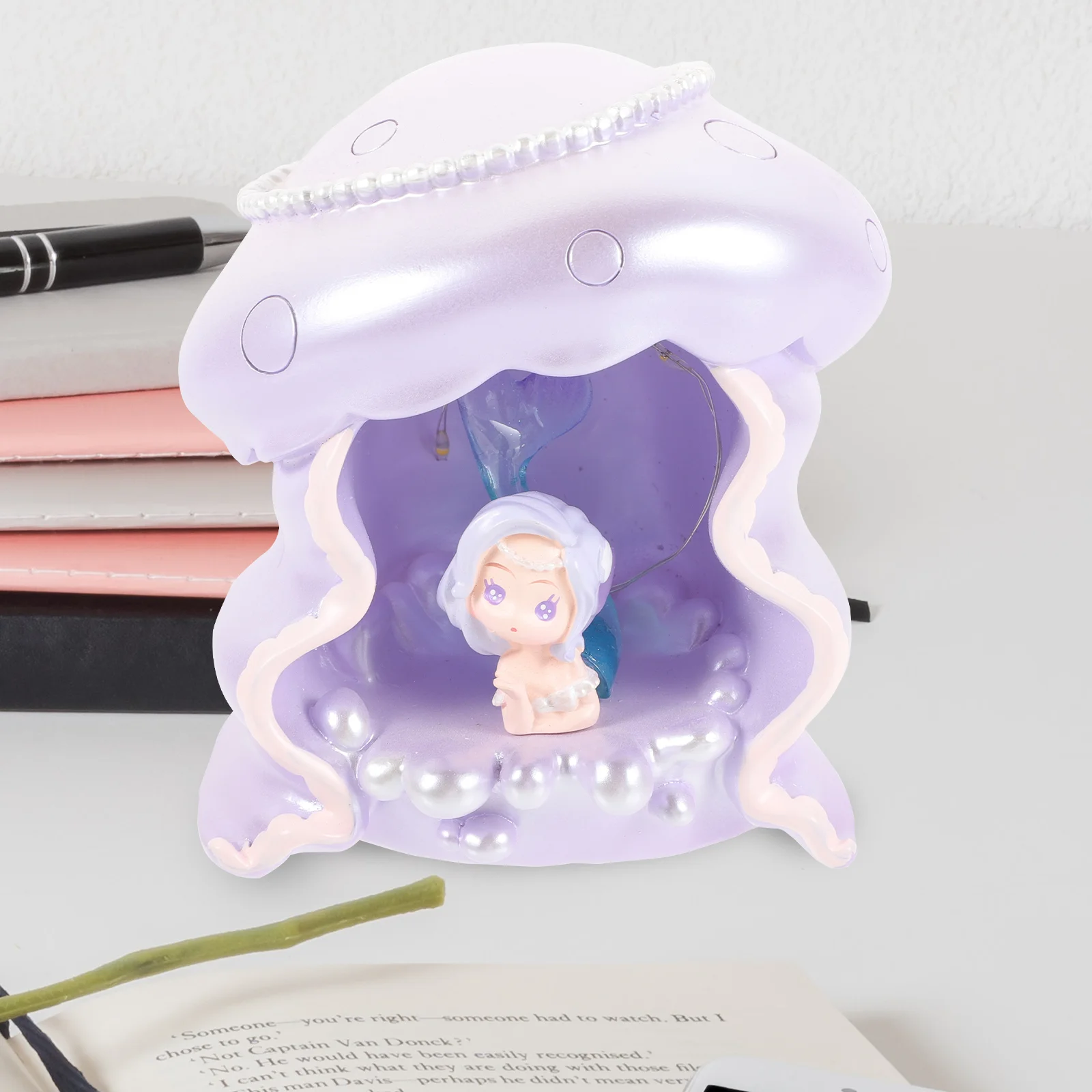 

Jellyfish Night Light Mermaid Lamps Desk Aesthetic Unique Synthetic Resin Lights Bedroom Girl