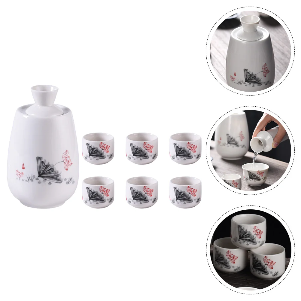

1 Set Sake Set Japanese Bottle Ceramic Sake Set Ceramic Serving Set Bottle Japanese Cups Sake Warmer