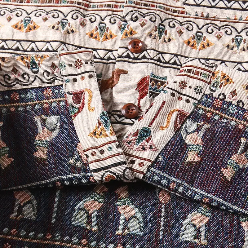 Американская винтажная мода 2024 осень-зима ретро Tutankhamun Тяжелая жаккардовая