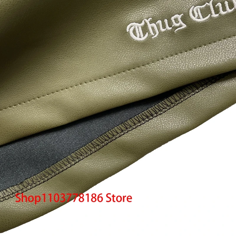 THUG CLUB шорты High Street винтажные короткие брюки из искусственной кожи с