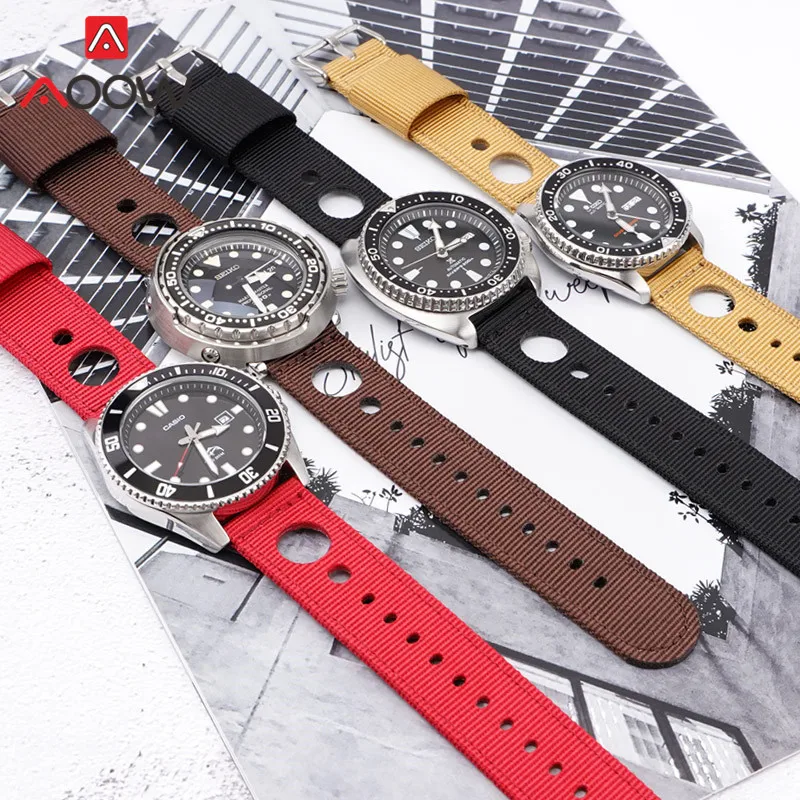 

Round Hole Nylon Strap 20mm 22mm Quick Release Men Women Replacement Band for Samsung Active S3 Huawei Watch GT 2 3 42mm 46mm