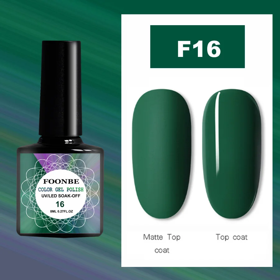 Полимерный Гель-лак для ногтей зеленый матовый эффект стойкий Быстросохнущий