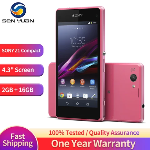 Оригинальный Sony Xperia Z1 Compact D5503 разблокированный 3G/4G Android четырехъядерный 2 Гб ОЗУ 4,3 "20,7 МП WIFI GPS 16 Гб памяти