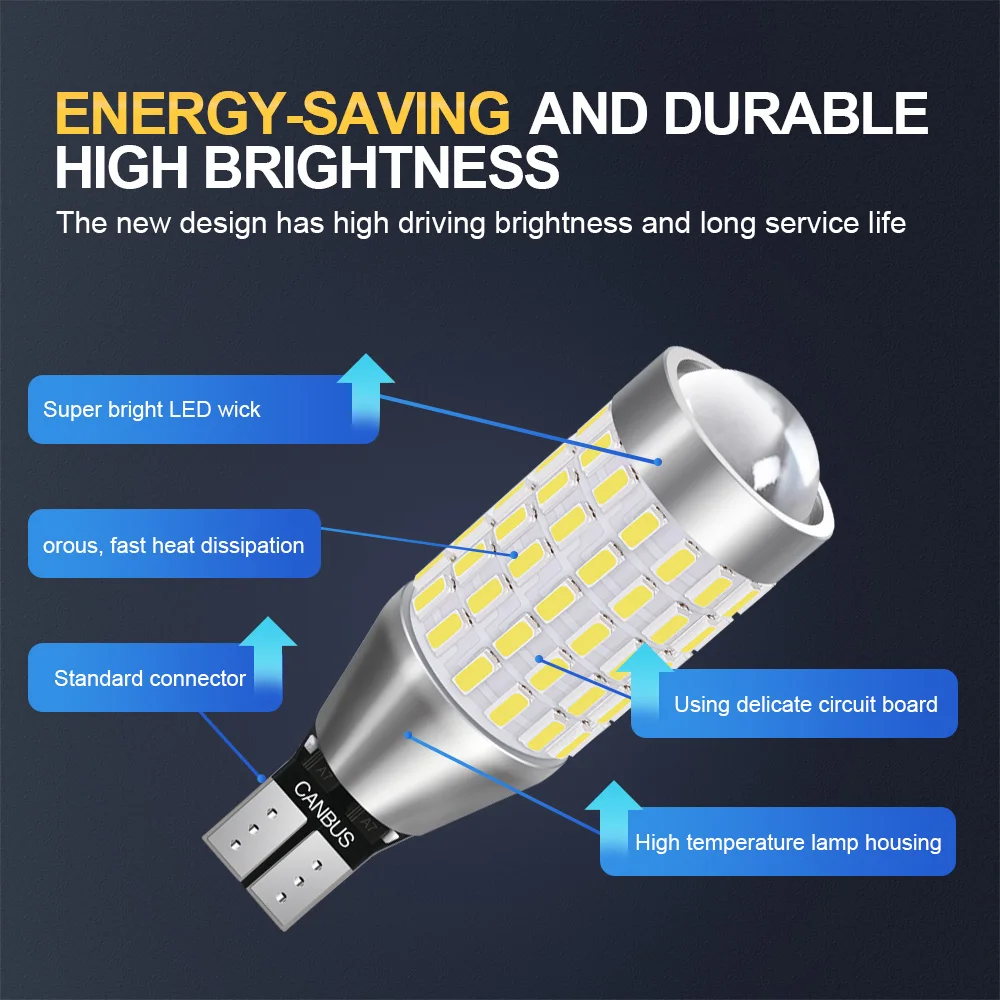 Автомобильная резервная лампа T15 W16W 912 фонарь заднего света 87SMD с встроенным чипом