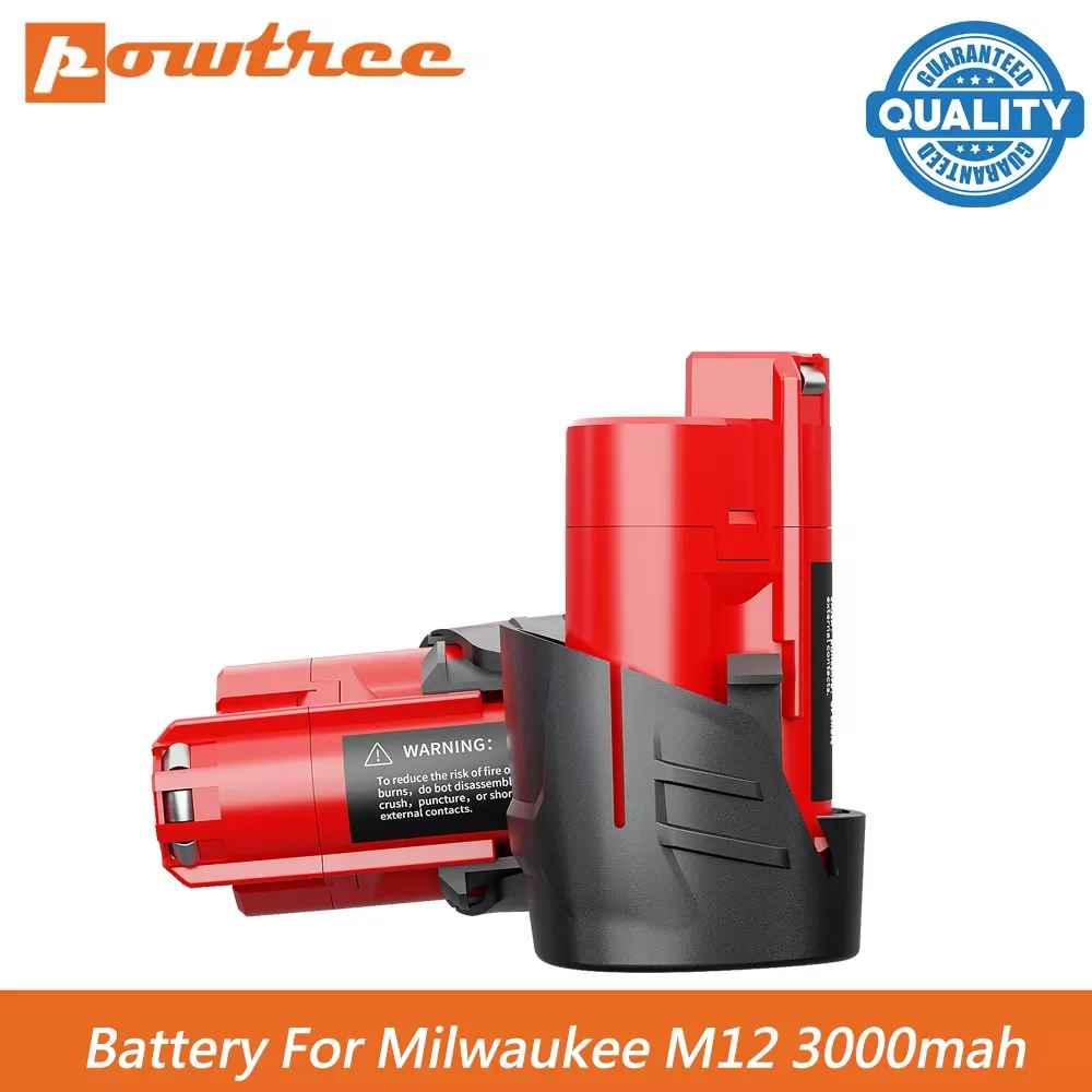 

Power Tools 2pc Battery For Milwaukee M12 12V 3000mah/6000mah Rechargeable Li-ion Battery XC 48-11-2440 48-11-2402 48-11-2411