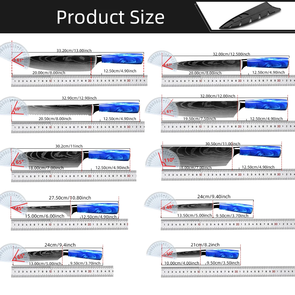 Кухонный нож шеф-повара Santoku японские ножи 7CR17 440C профессиональный универсальный