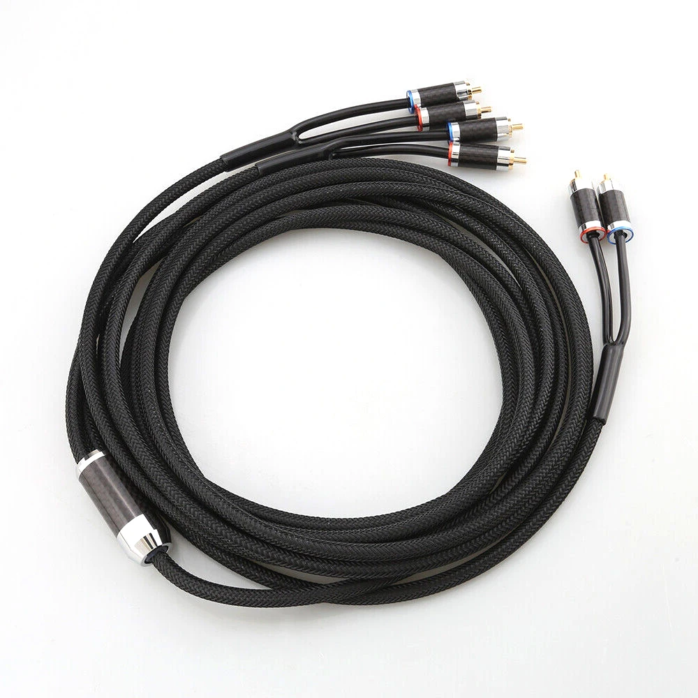 

One Piece High Quality Rca Cable OFC Copper 2 RCA to Splitter 4 Plug Hi-end RCA Male to Male Extension Cable 2Meter