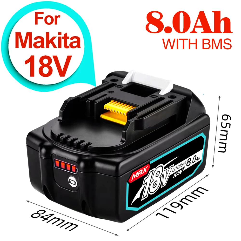 

2023Upgraded 18V Makita BL1860 BL1850B BL1850 BL1840 BL1830 BL1820 BL1815 LXT-400 Replacement Lithium Battery