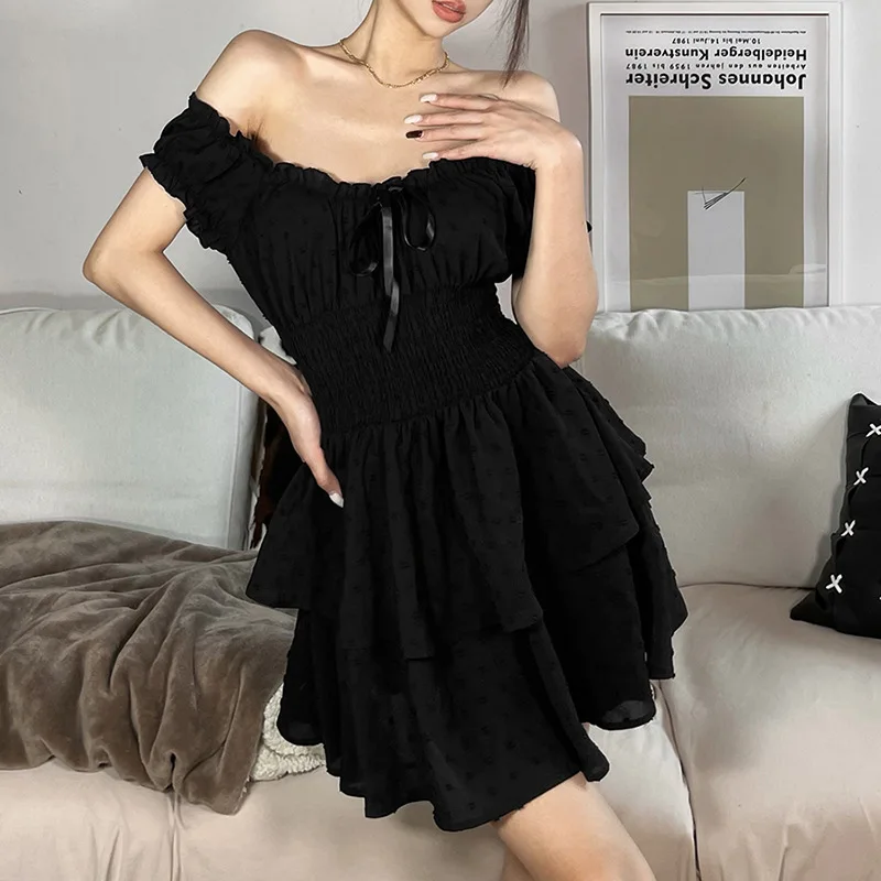 

Women Sexy Sheath Dress Black Backless Pleated Short Sleeve Club Wear Bodycon Solid Mini Vestidos Ladies Dress Summer Clothes
